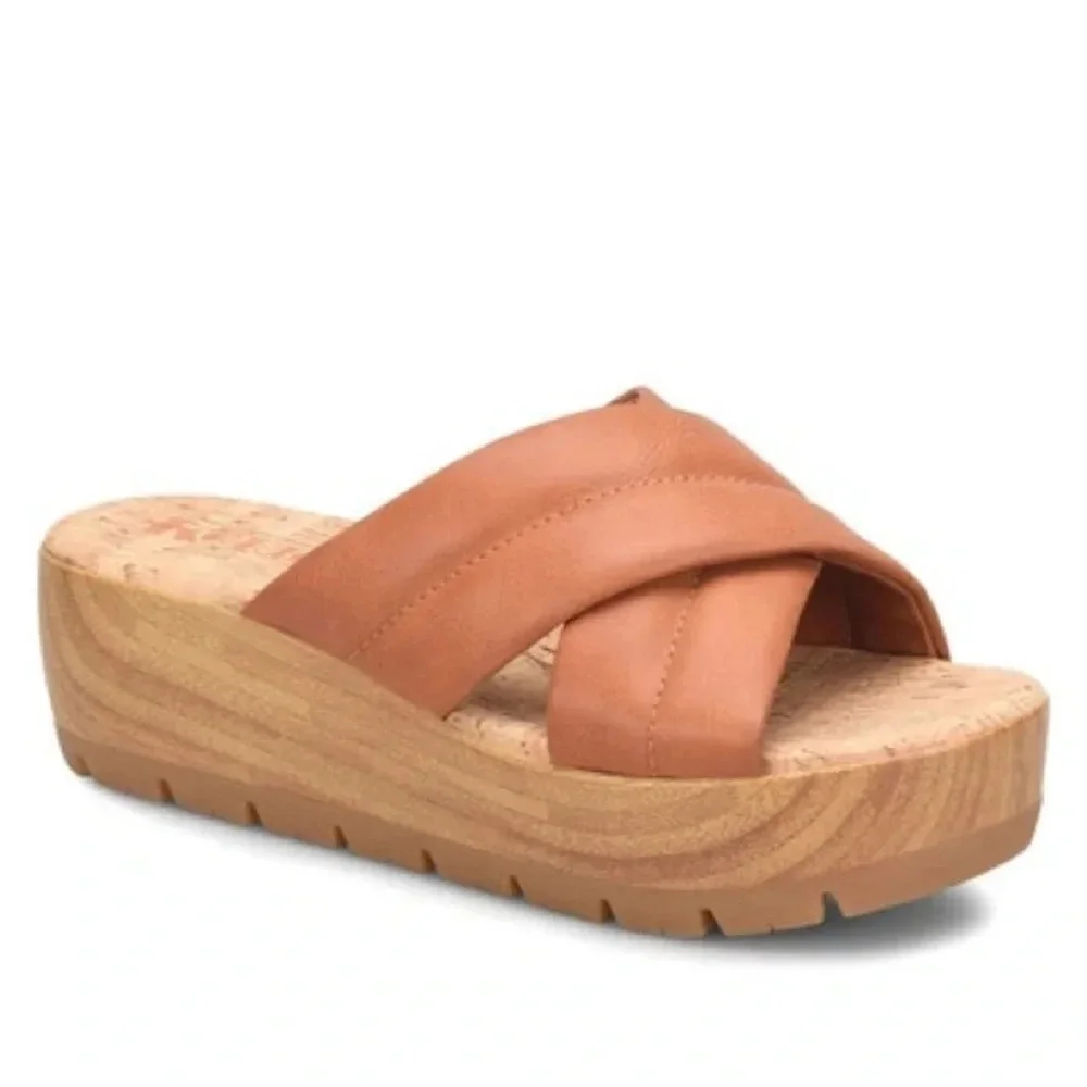 Korks by Kork Ease Faithe Crossover Platform in brown size: 8